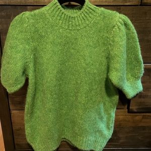 Vero moda green short sleeve balloon sweater